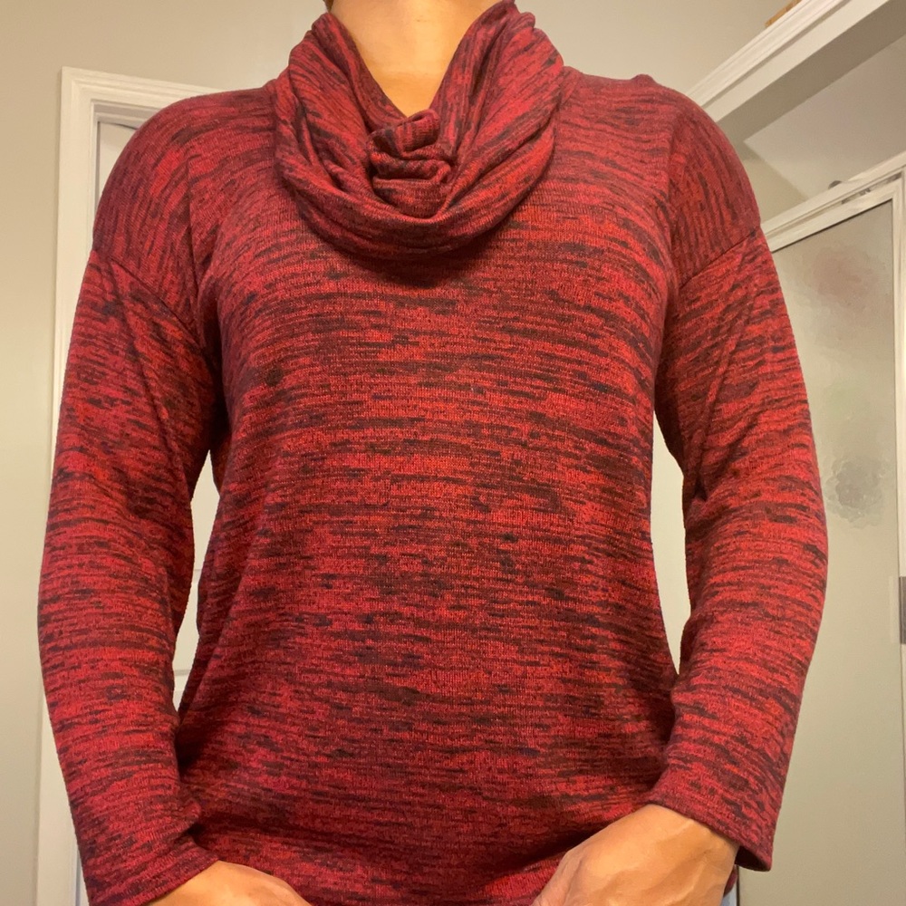 Light sweater and scarf to match